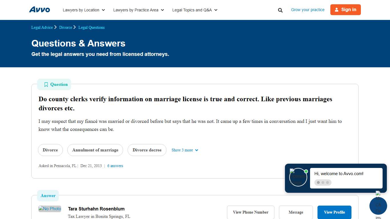 Do county clerks verify information on marriage license is true and correct. Like previous marriages divorces etc. - Legal Answers